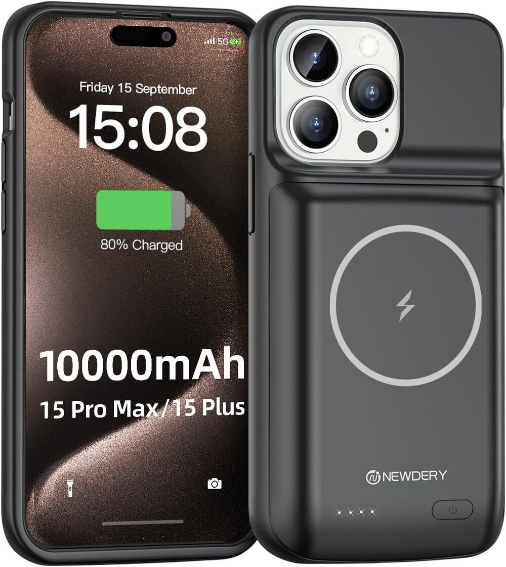 BRAND NEW ~ Newdery 10000mAh Portable Charger Battery Case iPhone 15 & 15 Pro